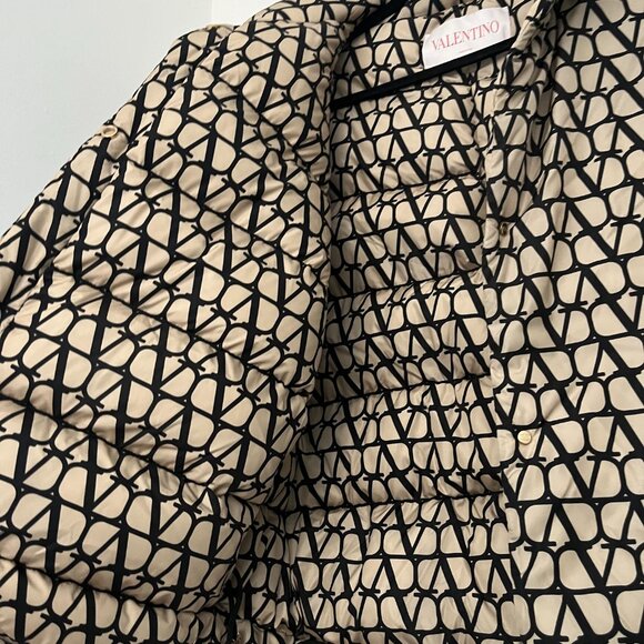 NWT Valentino Iconographe Jacket Logo Print Allover Down-filled Stand Collar - Picture 12 of 16